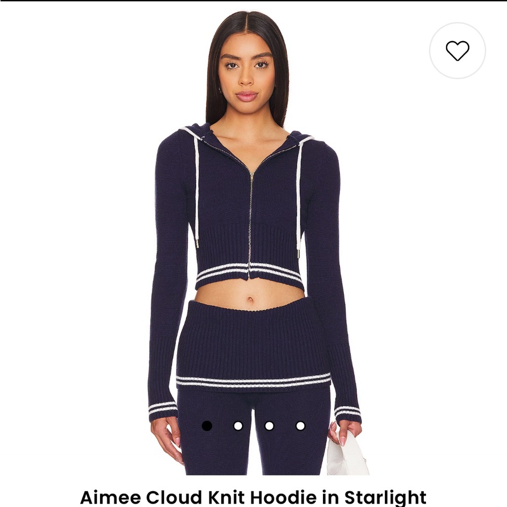 Frankies Bikinis Aimee Cloud Knit Hoodie in Starlight